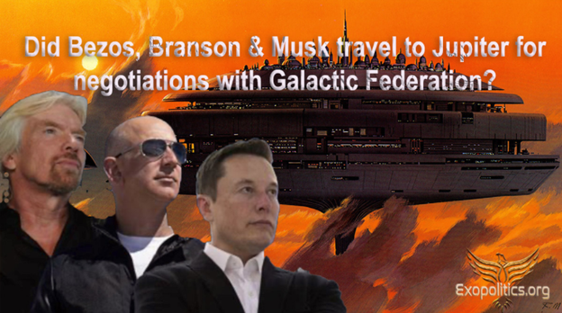 Sind Bezos, Branson und Musk heimlich zum Jupiter geflogen, um an Verhandlungen mit der Galaktischen Föderation teilzunehmen?